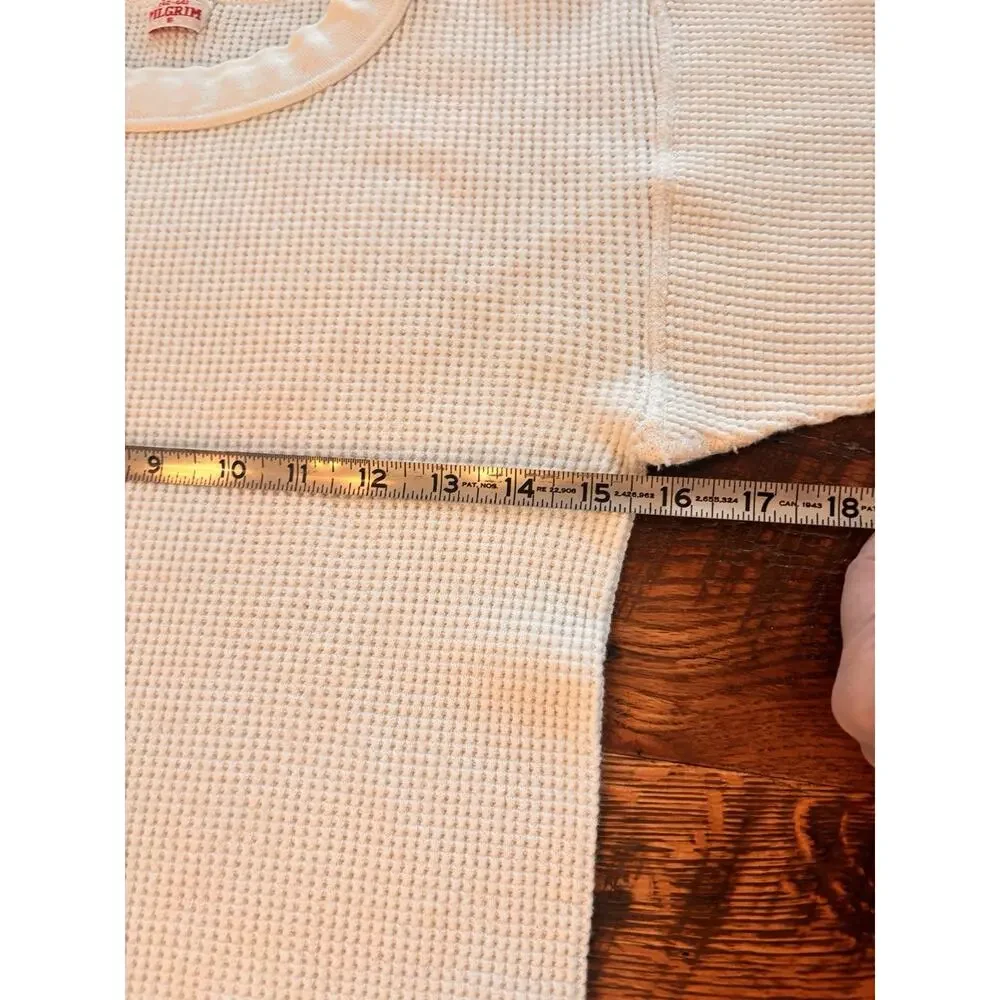 Vintage 40s 50s Pilgrim Mens L Blank Thermal Waffle Knit Long Sleeve T-Shirt USA